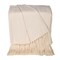 Nassau Collection Herringbone Cotton Throw Blanket with Tassels - 50" x 60" - Cream